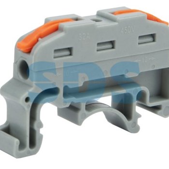 Зажим безвинтовой рычажковый проходной на DIN 1x(0.08-4мм²) Rexant СМК 222-421D (25)