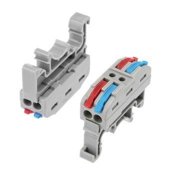 Зажим безвинтовой рычажковый проходной на DIN 2x(0.08-4мм²) Rexant СМК 222-422D (50)