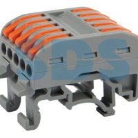 Зажим рычажковый проходной на DIN 5x(0.08-4мм²) Rexant СМК 222-425D