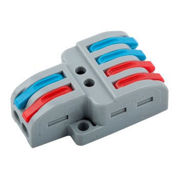 Зажим рычажковый разветвительный 2х4 (0.08-4мм²) с монтажной площадкой General (50)