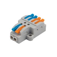 Зажим рычажковый разветвительный 2х4 (0.08-4мм²) с монтажной площадкой Rexant (50/2000)