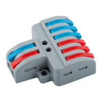 Зажим безвинтовой рычажковый разветвительный 2х6 (0.08-4мм²) с монтажной площадкой General (40)