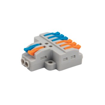 Зажим безвинтовой рычажковый разветвительный 2х3 (0.08-4мм²) с монтажной площадкой Rexant (50)