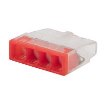 Зажим 4x(0.5-2.5мм²) с пастой прозрачный 5шт Rexant (10)