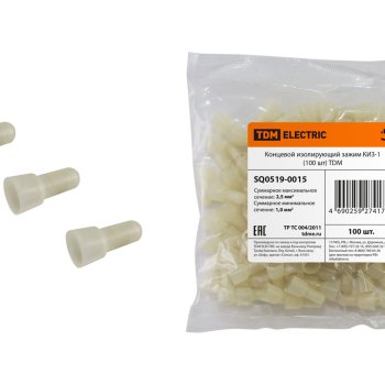 Концевой изолирующий зажим 2.5мм² КИЗ-1 TDM 100шт (20)