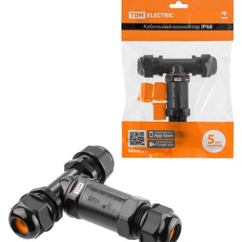 Соединитель кабеля IP68 3PIN сечение 0,5-4,0мм Т-образный TDM (4)