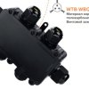 Соединитель кабеля-коробка IP68 с/з Ø4-8.0/6-11мм сечение 0,5-2,5мм 6вводов 162х108х38мм Wolta