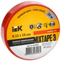 Изолента IEK 15мм х 20м красная (10/200)