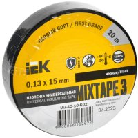Изолента IEK 15мм х 20м черный (30/180)