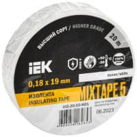 Изолента IEK 19мм х 20м белый (10/200)