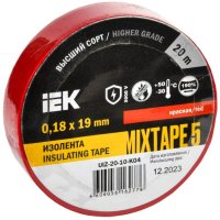 Изолента IEK 19мм х 20м красный (10/200)