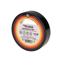 Изолента Kranz 15мм х 10м черный (10)