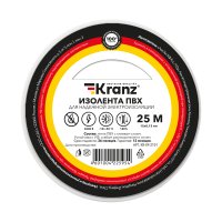 Изолента Kranz 15мм х 25м белый (5/200)