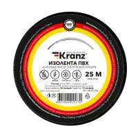 Изолента Kranz 15мм х 25м черный (5/200)