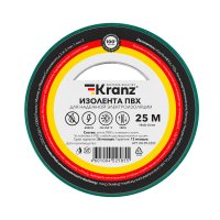 Изолента Kranz 19мм х 25м зеленый (5/200)