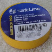 Изолента Safeline 15мм х 10м желтый (10/250)