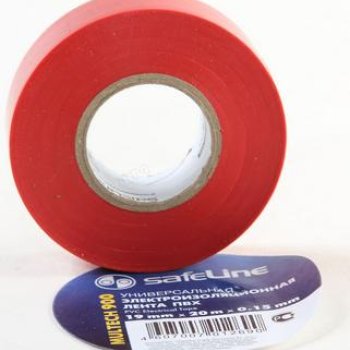 Изолента Safeline 19мм х 20м красный (10/200)