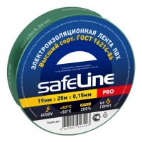 Изолента Safeline 19мм х 25м зеленый (10/160)