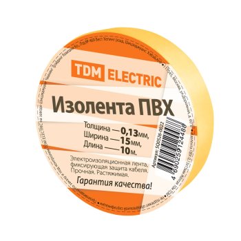 Изолента TDM 15мм х 10м желтый (10/350)