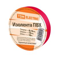 Изолента TDM 15мм х 10м красный (10/350)