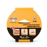 Изолента самослипающаяся Aviora 15мм х 5м черный (10/60)