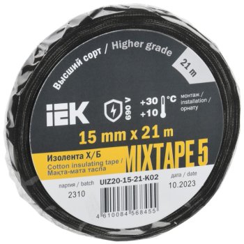 Изолента ХБ 15мм х 21м IEK Mixtape5 (80)