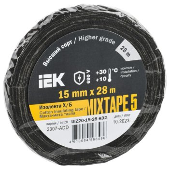 Изолента ХБ 15мм х 28м IEK Mixtape5 (80)