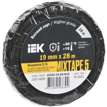Изолента ХБ 19мм х 28м IEK Mixtape5 (80)