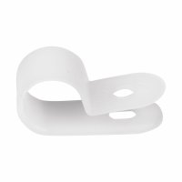 Скоба под винт 12мм белый 50шт Rexant (10/140)