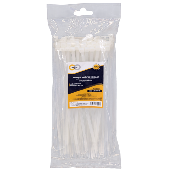 Хомут нейлоновый 4.8x200 белый 100шт Omnyx (140)