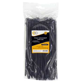 Хомут нейлоновый 4.8x200 черный 100шт Omnyx (140)