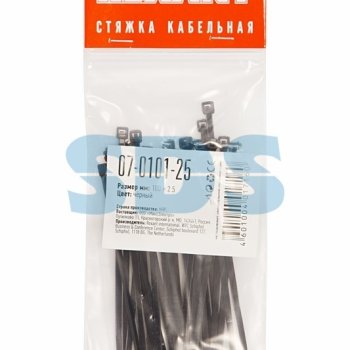 Хомут 2.5x100 черный 25шт Rexant (10)
