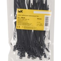 Хомут 3.6x100 черный 100шт IEK (10)