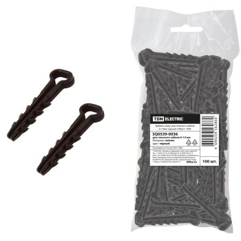 Дюбель-хомут плоский  6-14 черный 100шт TDM (10)
