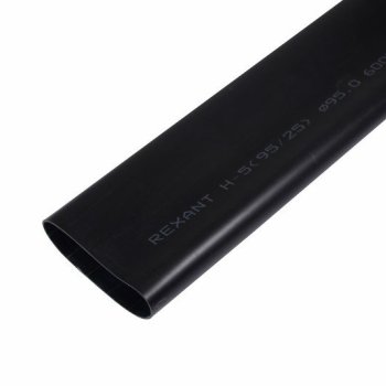 Трубка термоусадочная клеевая СТТК 95/29 черный Rexant (2/20)