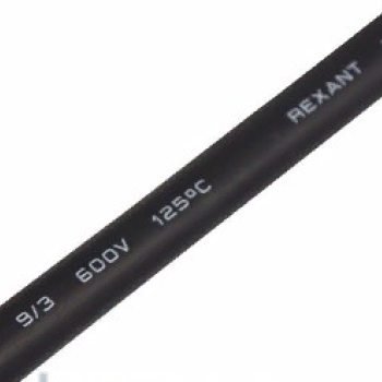 Трубка термоусадочная клеевая ТУТнг  9/3 черный по 1м Rexant (10)