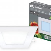 Светильник точечный квадрат  6Вт 4000К TDM СВО Даунлайт 380Лм 120мм белый (40)