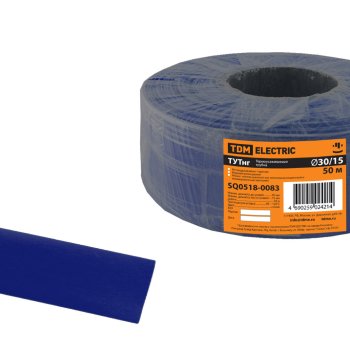 Трубка термоусадочная ТУТнг 30/15 синий ролл TDM (50)