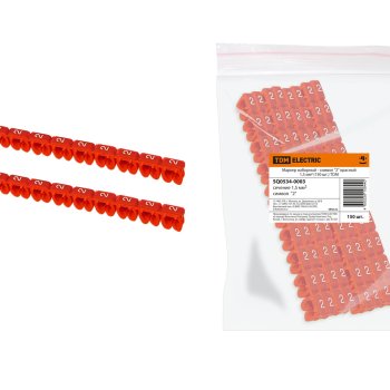 Маркер наборный "2" красный 1,5 мм2 (150шт.) (10)
