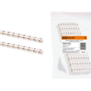 Маркер наборный - символ "9" белый 2,5 мм2 (150 шт.) TDM