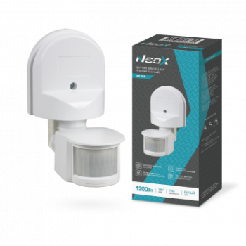Датчик движения инфракрасный настенный Neox 08Б 1200Вт 180° 12м IP44 белый (50)