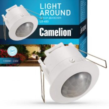 Датчик движения Camelion LX-453 1200Вт 360° 4м белый (50)