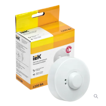 Датчик движения IEK ДД-МВ 101 1200Вт 360° 8м белый IP20 (10)