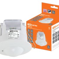 Датчик движения микроволновый встраиваемый TDM ДДМ-04Т 1200Вт 360° 8м IP20 белый (50)