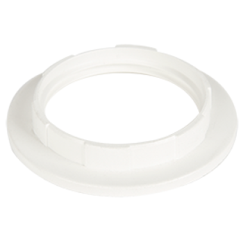 Кольцо к патрону E27 пластик белый Ecola (100)