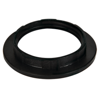 Кольцо к патрону E27 пластик чёрный Ecola (100)