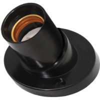 Патрон пластик настенный Е27 чёрный Ecola