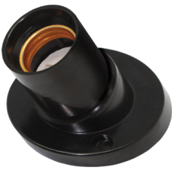 Патрон пластик настенный Е27 чёрный Ecola