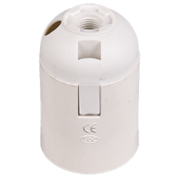 Патрон пластик подвесной Е27 белый Ecola (10)