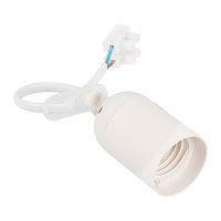 Патрон пластиковый подвесной Е27 белый клемма Rexant (200)